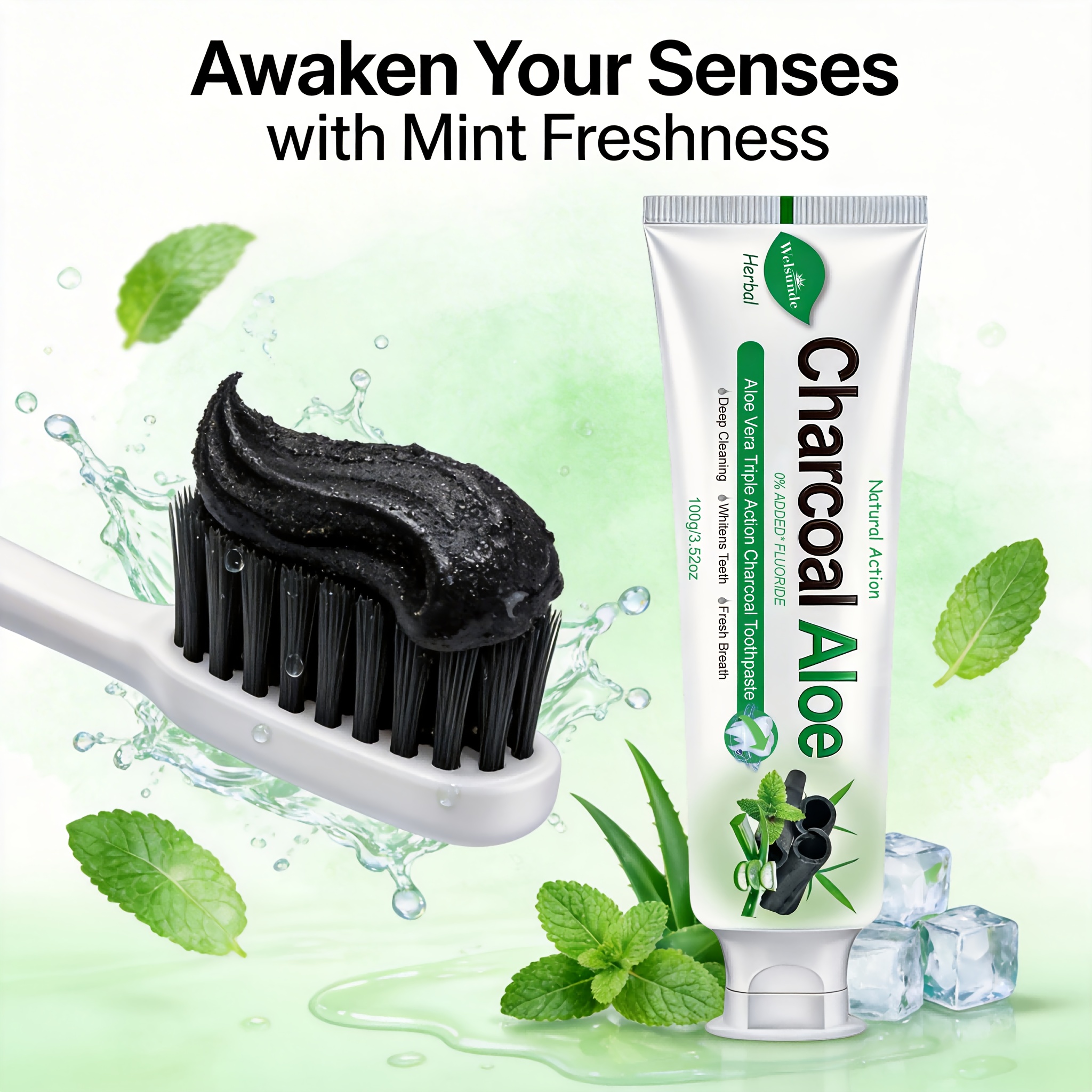 Natural Activated Charcoal Aloe Vera Triple Toothpaste