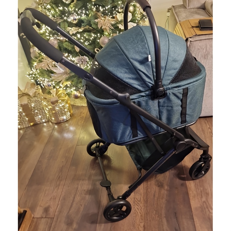 Pet Stroller, for Medium And Small Dogs, Folding Lightweight Dog Transporter. The Extra Large Basket Pram for Small Dogs Has Space for Equipment, And Basket Can Be Used Separately. No-Pump Rubber Tires/ Reversible Aluminum Frame