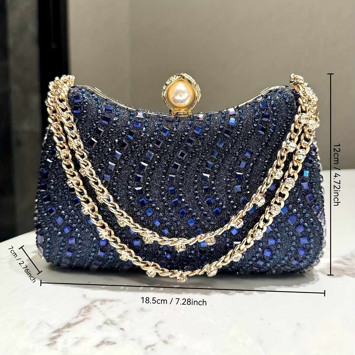 Womens Luxury Evening Handbag Elegant Party Purse Detachable