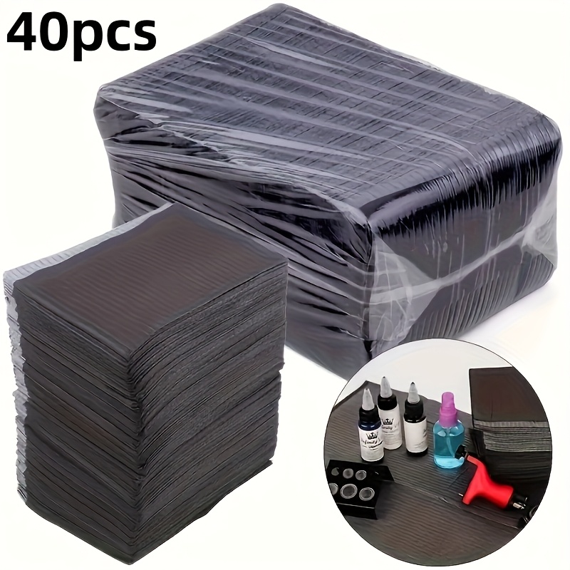 20/40/50pcs Disposable Black Tattoo Cleaning Pad, Nail Cleaning Pad, Tattoo Bib Tablecloth, Cleaning Pad-tattoo Supplies Additions-halloween Christmas Gift