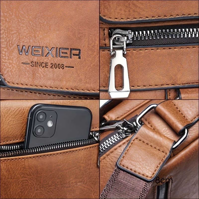 2025 new mens genuine leather crossbody bag shoulder bag vintage handbag business bag   in   Product details 4