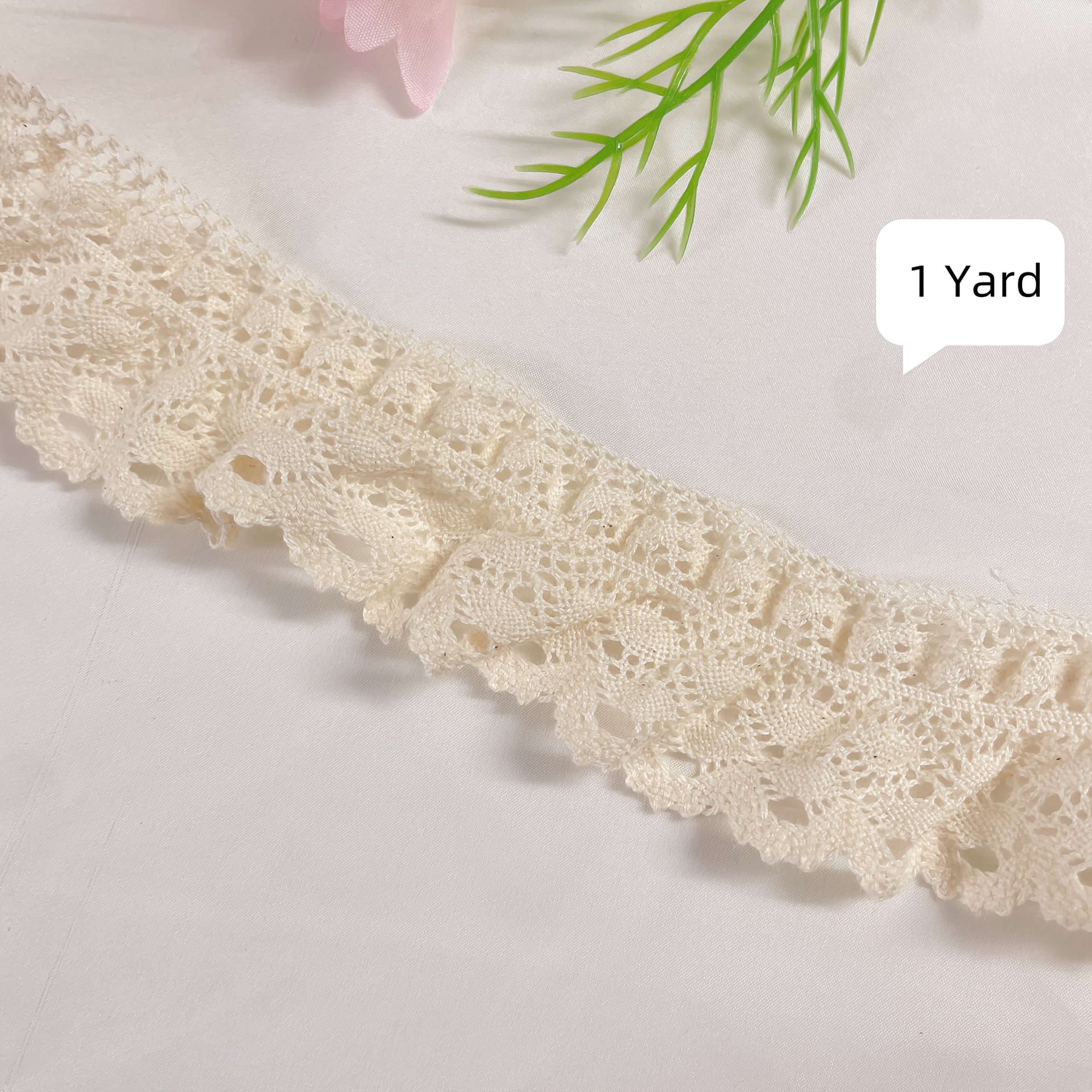 TEMU 1 mètre de bordure de dentelle ajourée vintage pour vêtements, sacs, décorations de mariage, de couture