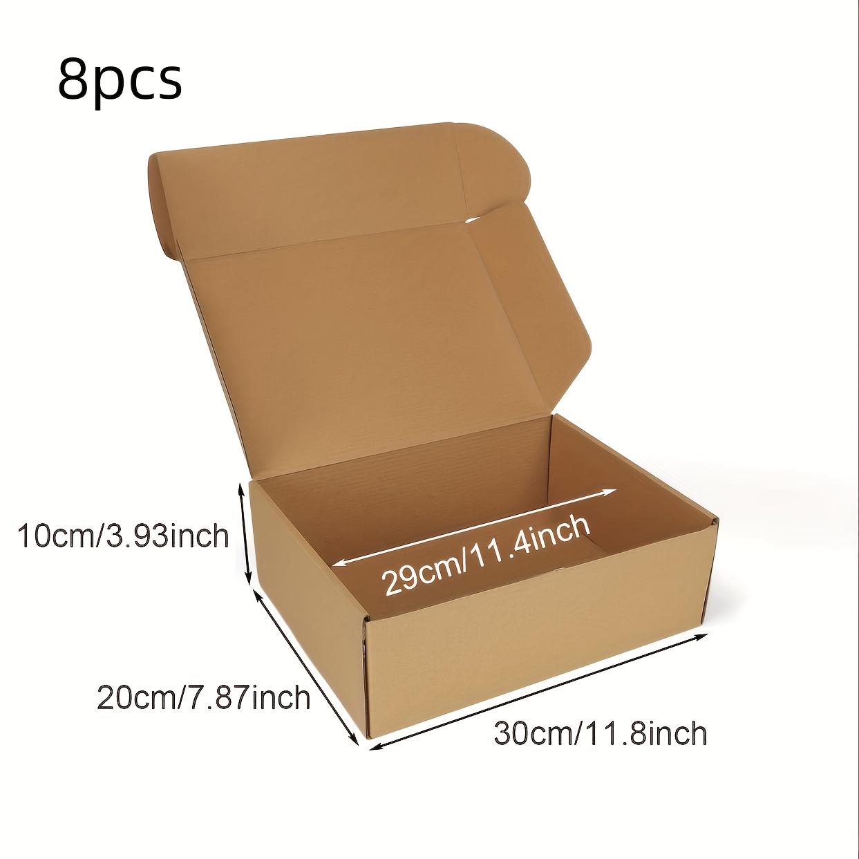 TEMU Huit conteneurs de grande taille en carton robuste, mesurant 11,8 par 7,8 par 3,9 pouces. Ces boîtes aux lettres durables présentent des murs à