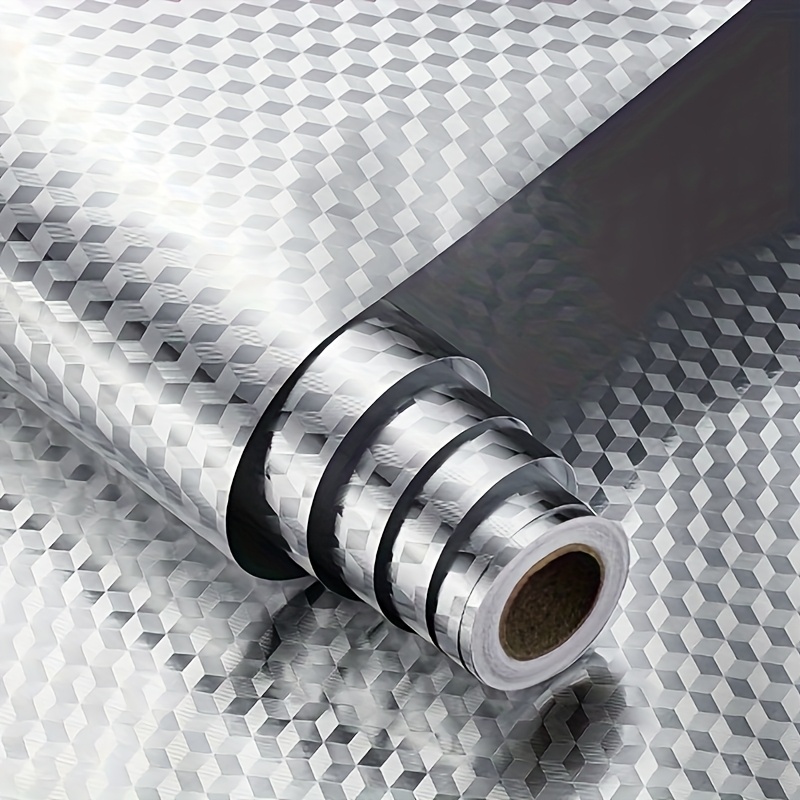 E-shop Aluminiumfolie Küchenrückwand-Aufkleber, ölabweisende selbstklebende Silberfolien-Tapete für Schrankverkleidung, wasserfeste Klebefolie für Herd