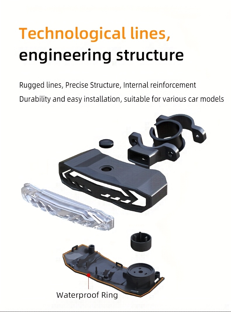 Vijf-in-één Intelligente Fiets Anti-diefstal Apparaat | Anti-diefstal Alarm (113dB), Stuur-/Rem Signaal, Zes Maanden Batterijduur, USB Opladen, Oplaadbare Lithium Batterij - Ultieme Rijveiligheids Garantie