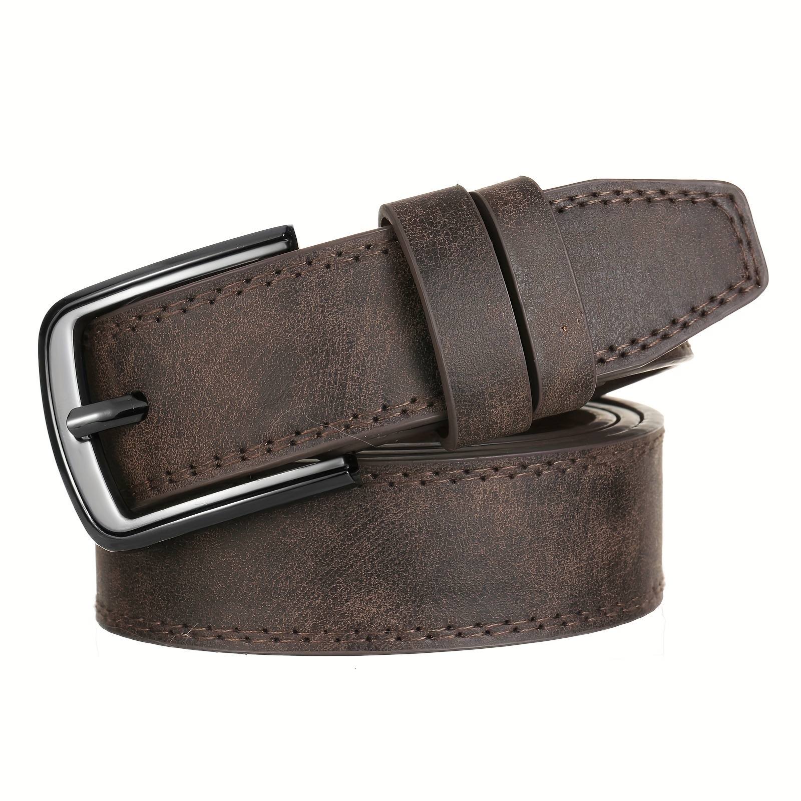 Stylish Wide Stitching Alloy Buckle Belt for Men - Durable, Adjustable, and Comfortable Accessory for Jeans and Trousers - Perfect for Daily Wear, Sports, and Casual Occasions