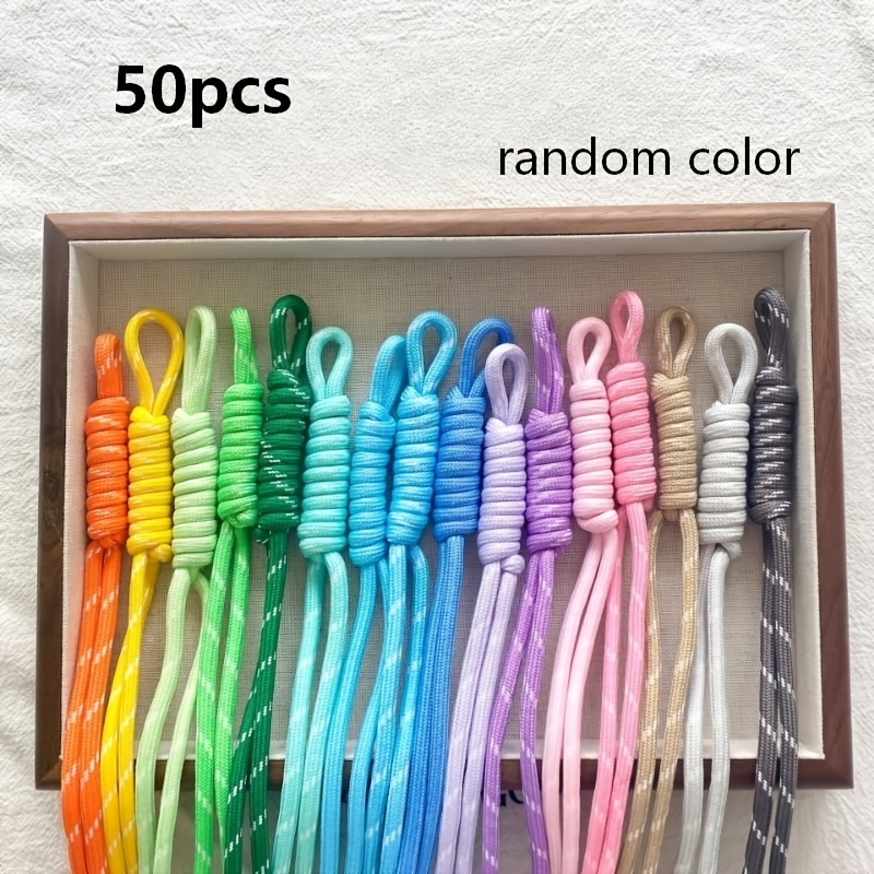 TEMU 50pcs Nylon Rope Handmade Weaving Kit| Coil Keychain& Backpack Pendant Knotting Material| Handmade Additions Craft Supplies| Best