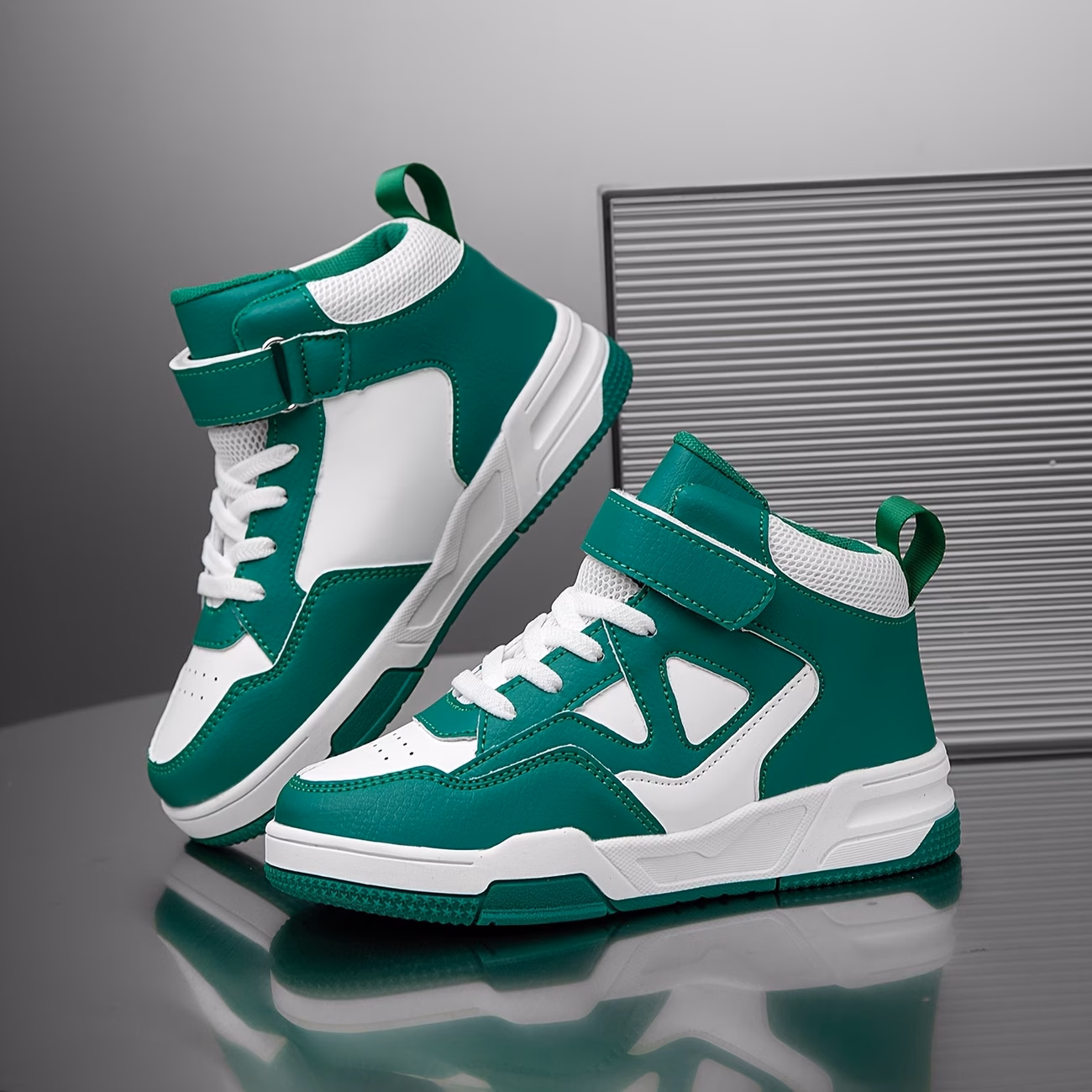 Boys' High-Top Geometric Color-Block Sneakers - Fa...