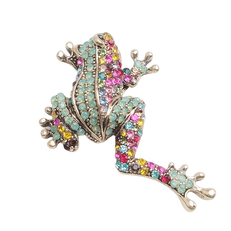 TEMU Vintage Fashion Frog Brooch Elegant Temperament Novelty Accessories Ladies Jewelry Accessories Gift