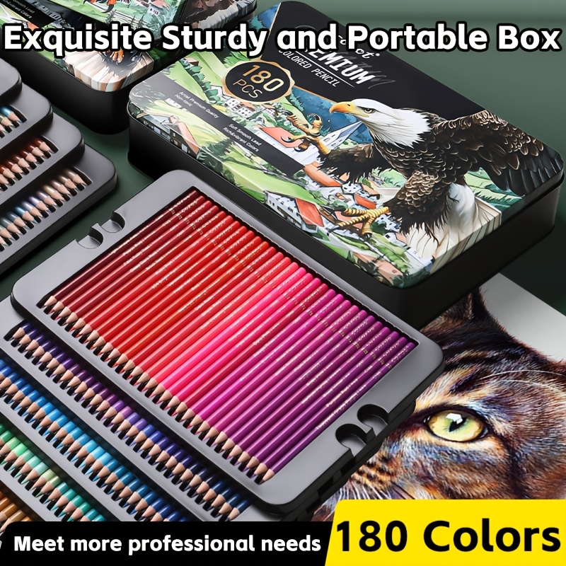 180 Colors Professional Colored Pencils Set in Tin Box
