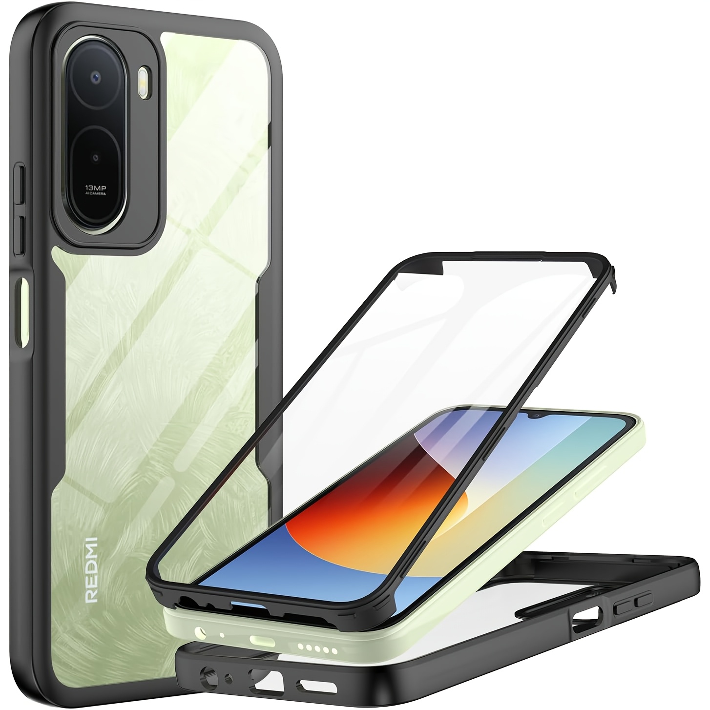 TEMU Phone Case - For Redmi A7 Pro 4g/5g 360-degree Case With Integrated Screen Protector For Xiaomi For Redmi A7 Pro 4g/5g Double-sided Transparent