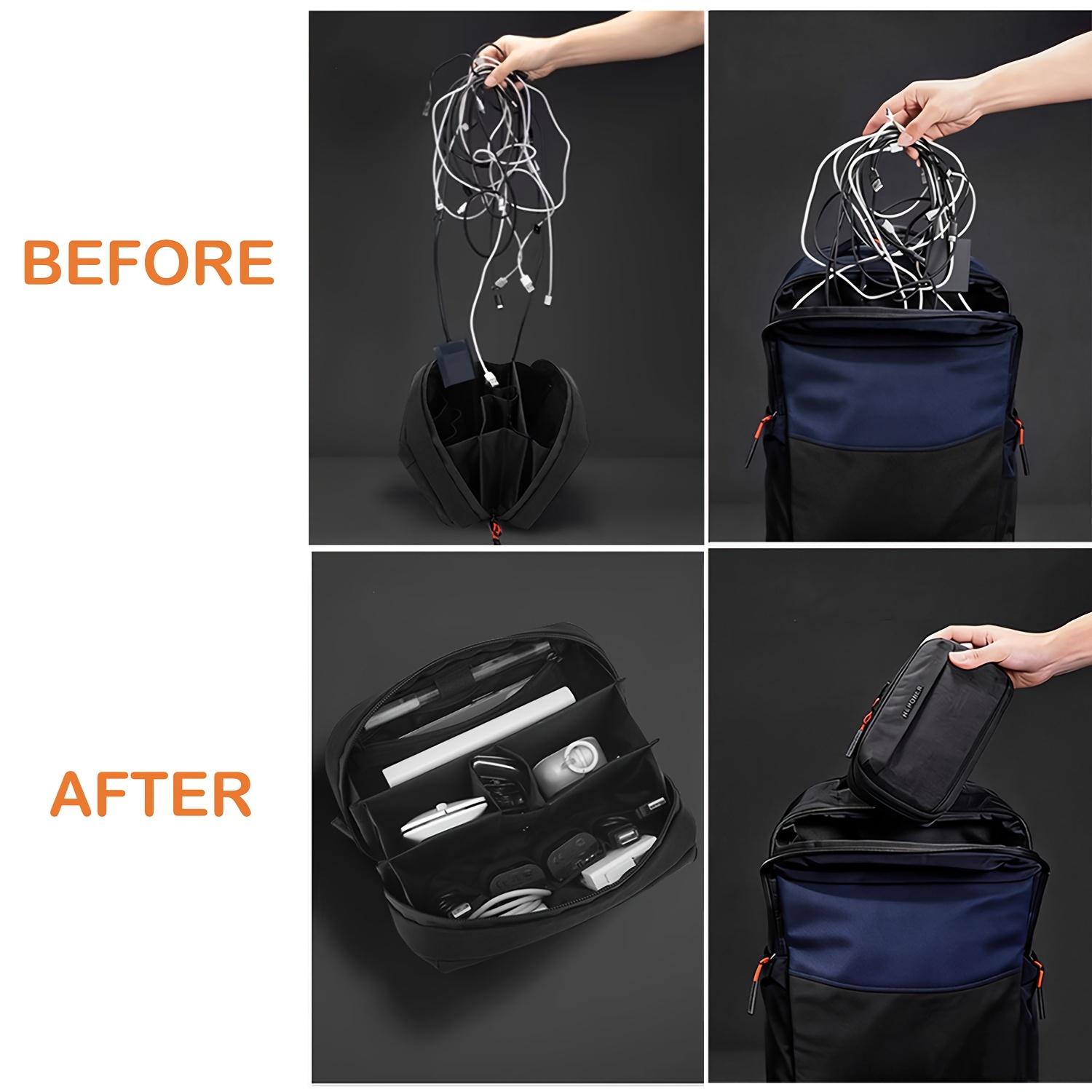 Packing Organizing Data Cable Storage Tech Pouch Organizer