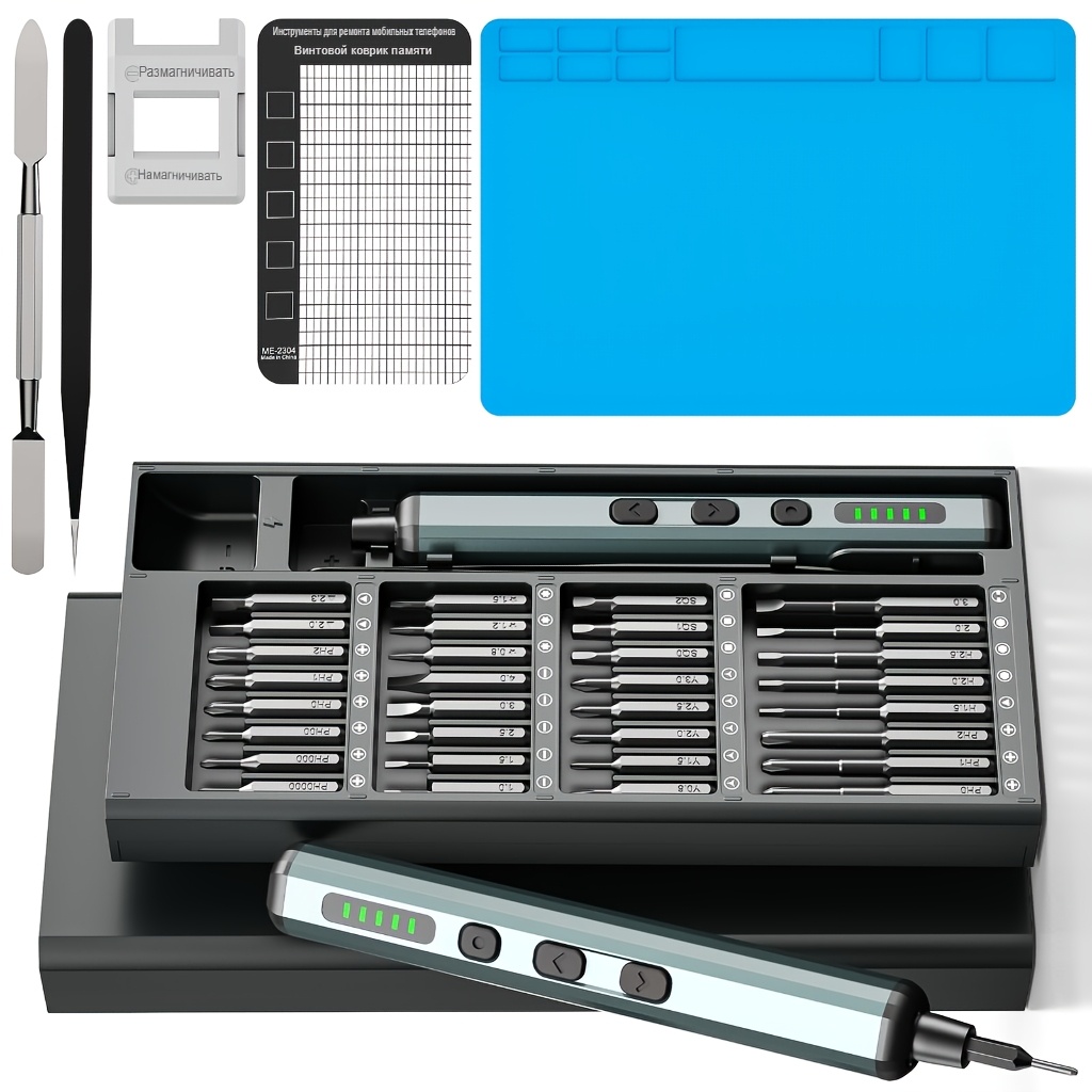TEMU 70in 1 Electric Screwdriver Set, Mini Electric Screwdriver, Precision Screwdriver Kit With 64 S2bits, Mini Screwdriver For Eyeglasses, Watch,