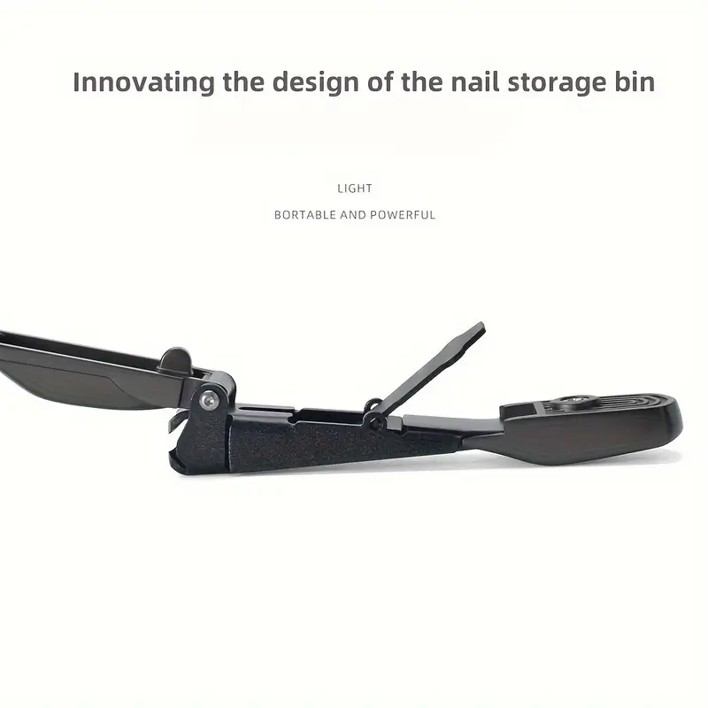 creative auto nail clippers stainless steel anti splash nail storage bin manicure tool alloy electroplating portable and durable details 0