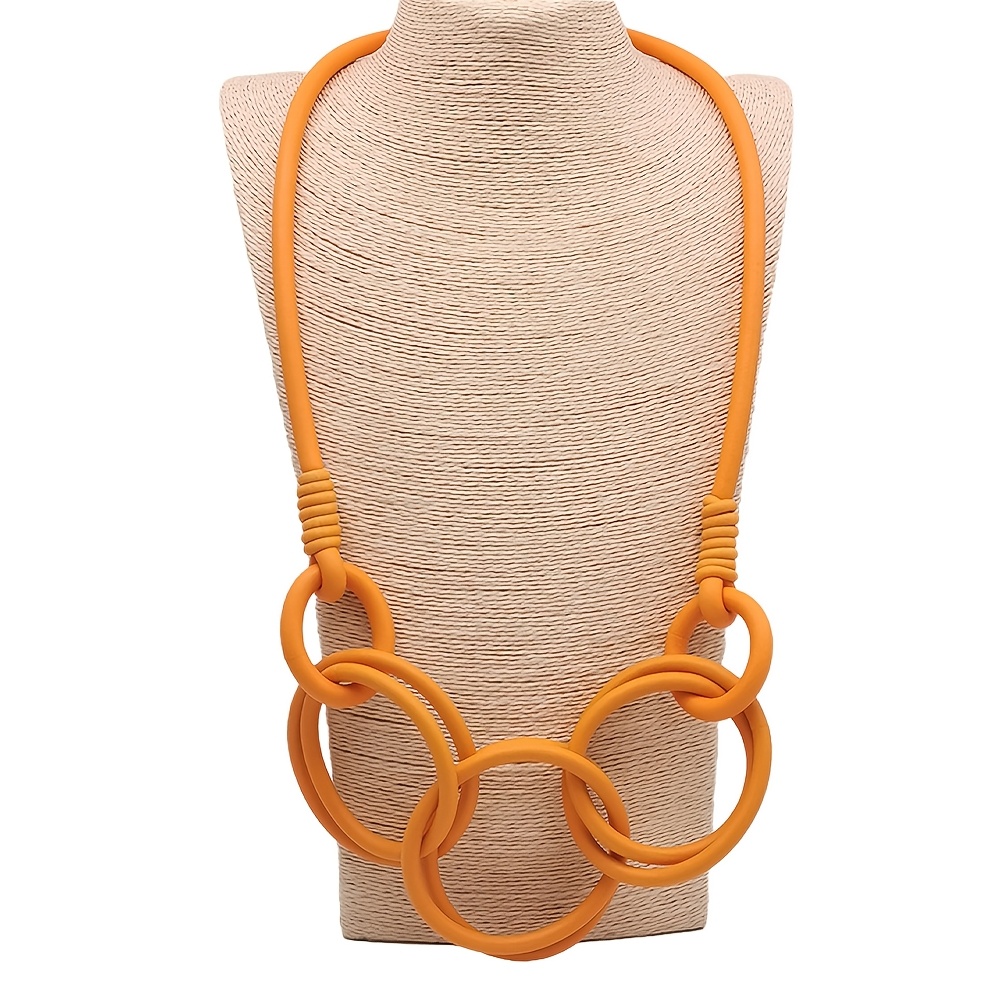Women's Exaggerated Geometric Hoop Necklace, Gothic Style