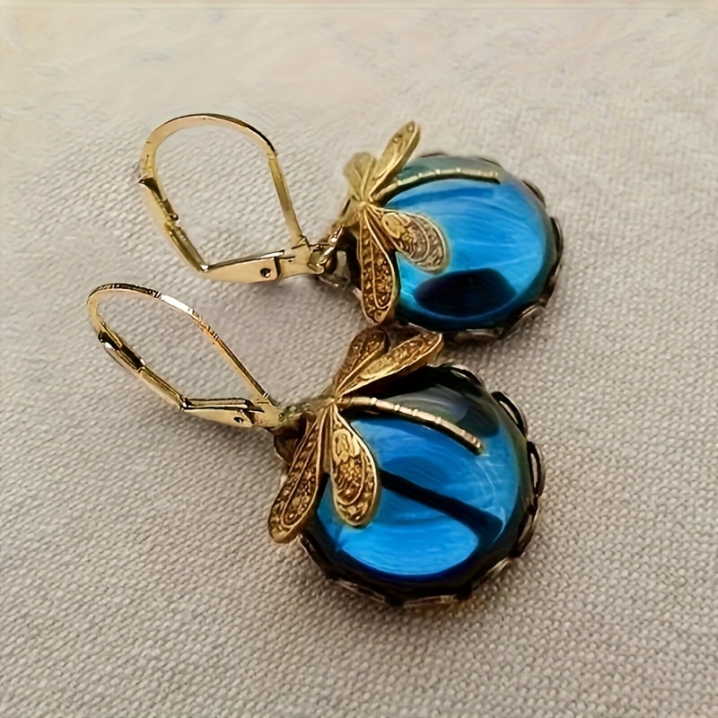 Image of Delicate Tribal Dragonfly Pendant Earrings, Suitable For Women Or Banquet Wear Gifts