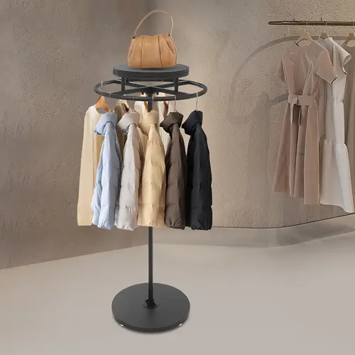 1pc 360 rotating clothes display rack heavy duty metal freestanding store rack 23 6 diameter modern round design for coats ties belts white black color options clothing rack retail accessorizing hightemperature paint