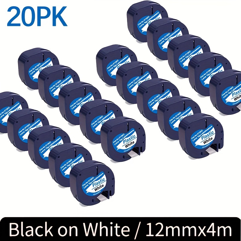 20-pack Compatible With Label Maker Refills White Plastic 91331 S0721660 1/2" X 13' 12mm X 4m White Plastic Tape For 200b Lt-100h Lt- Label Maker