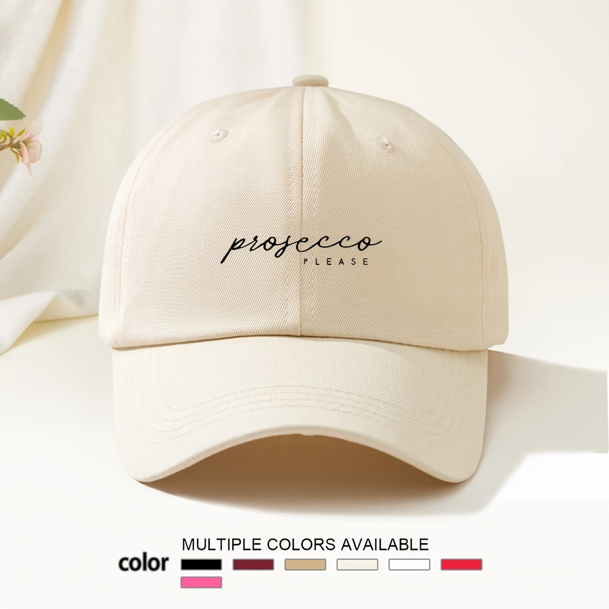 E-shop PLEASE Letter Print Cap, Coole Hippie-Kappe mit gebogener Krempe, Verstellbare Leichte Bequeme Atmungsaktive Kappe, Ideal für den täglichen