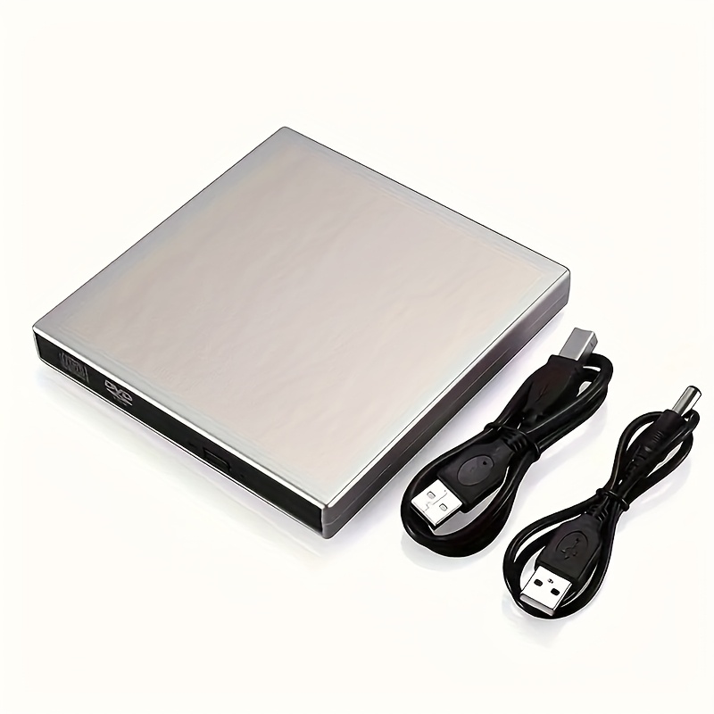 TEMU Külső DVD meghajtó, USB 3.0 hordozható, Type-C kompatibilis, CD/DVD+/-RW lemezmeghajtó, külső DVD lejátszó, CD/DVD ROM író-olvasó laptopokhoz,