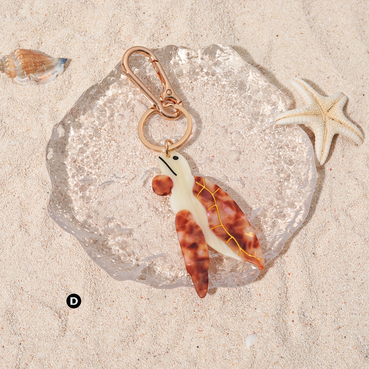 TEMU 1pc Summer Ocean-themed Keychain Personalized Bag Pendant