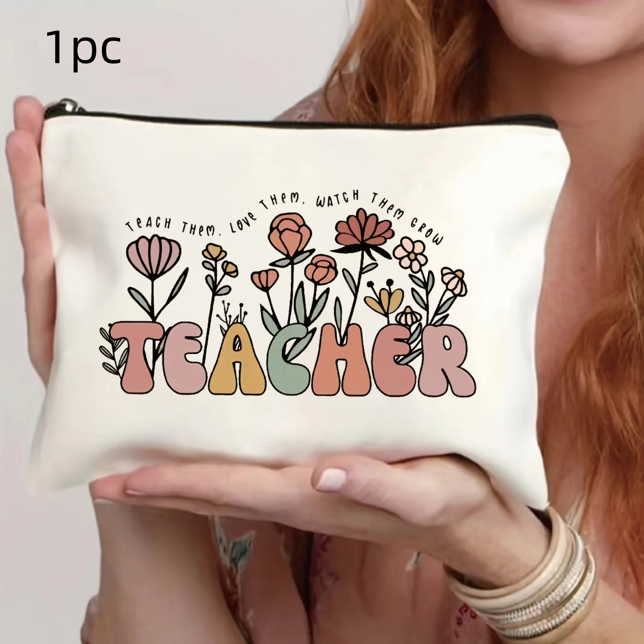 Teacher Makeup Bag Pencil Case Storage Bag Zipper Bag Handbag Pencil Case Teacher Student School Gift
