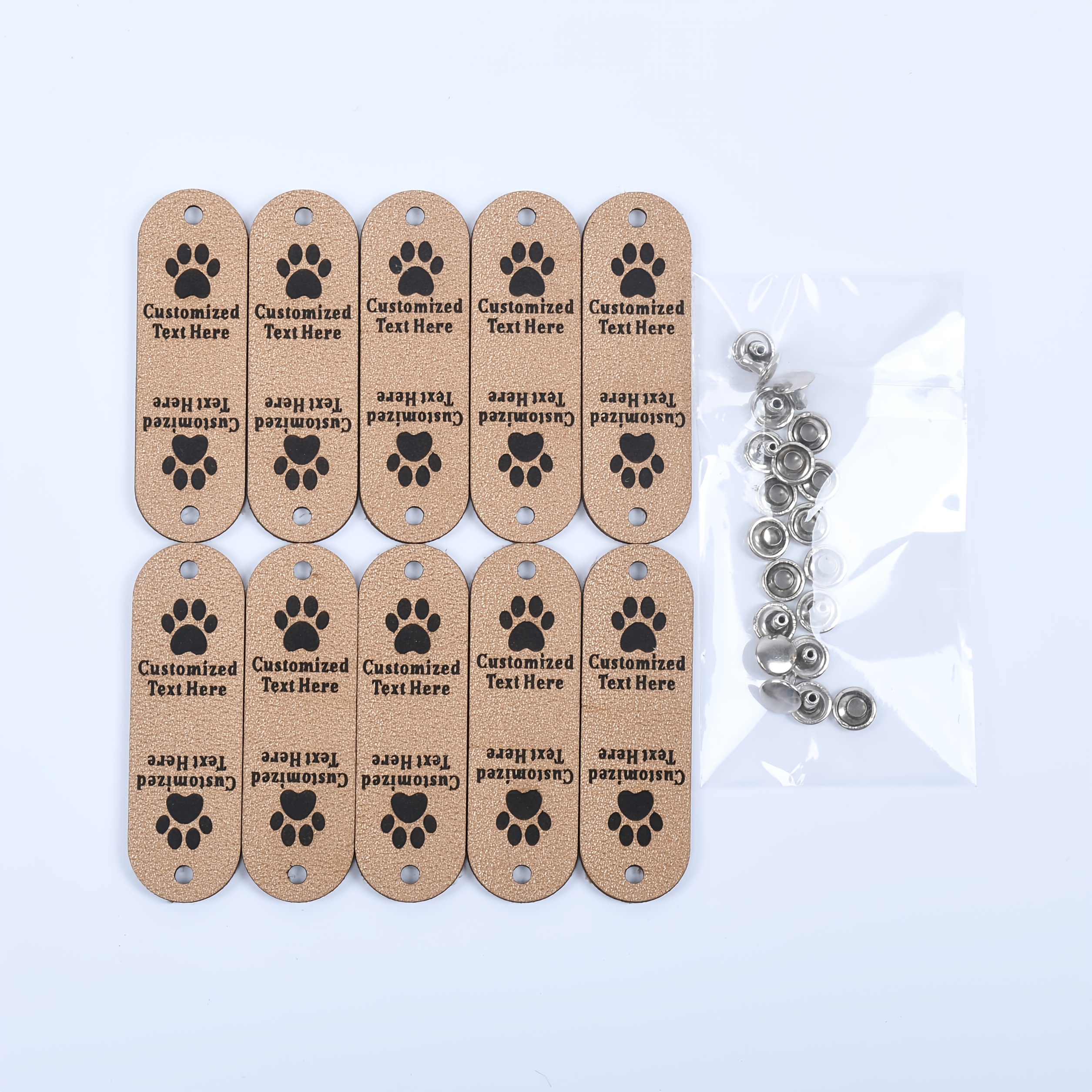 TEMU Back To School 10pcs Customized Faux Leather Labels, With 10 Sets Of Nails, Personalized Crochet Hanging Tags, Handmade Product Labels, Beanies