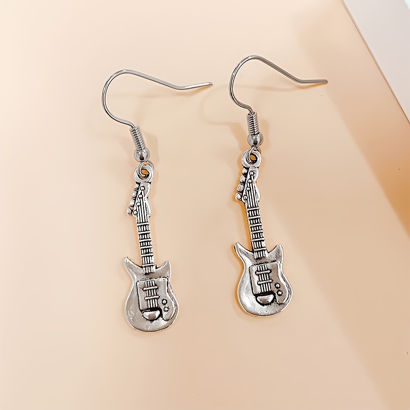 

Vintage Mini Guitar Design Dangle Earrings: Perfect Gift For Music Festivals And Everyday Fashion - Women's Fashion Dangle Earrings - Zinc Alloy With Stainless Steel Hooks