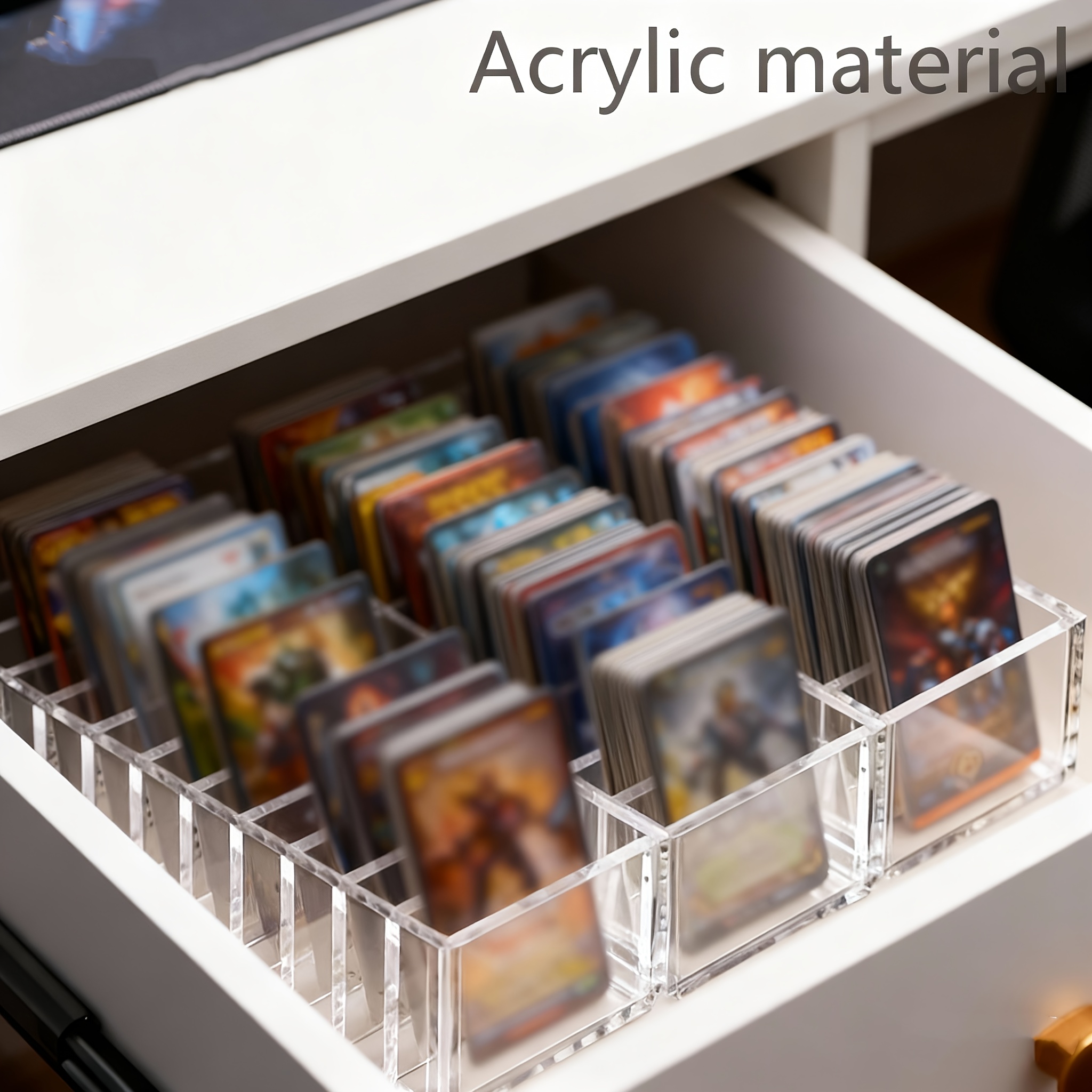 Distributore Carte Da Gioco In Acrilico - 3 Scomparti, Organizzatore E Espositor Per Collezioni, Dimensioni 22,2x12,7x24 Cm