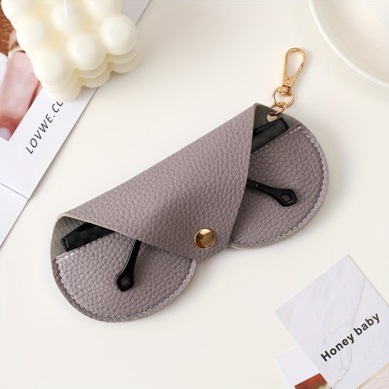 1pc Portable Synthetic Leather Pattern Glasses Case, And Eyeglasses Storage Pouch (glasses Not Included)
