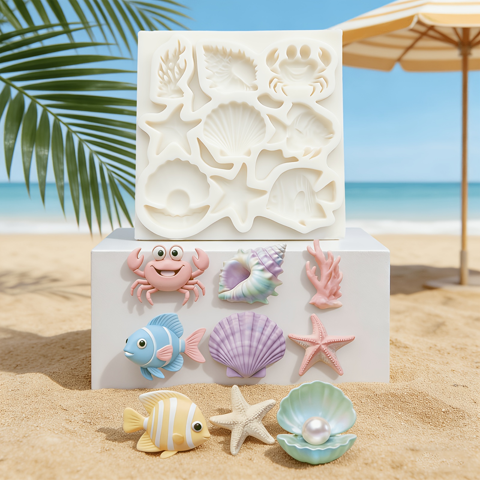 1pc crab     conch cake decoration fondant mold a   of   marine theme chocolate silicone mold high temperature resistant and easy to clean kitchen baking supplies     manual   decoration
