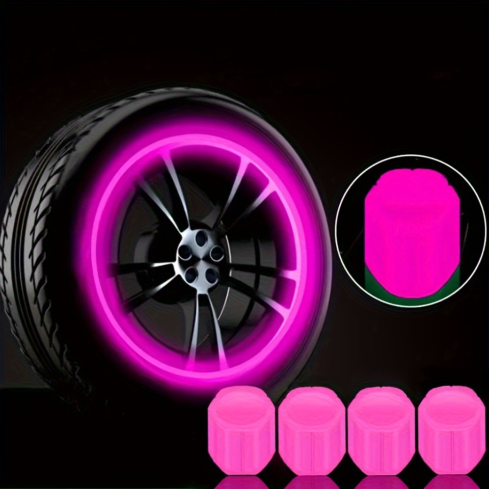 16pcs Luminous Tire Valve Stem Caps, Universal Glow-in-the-Dark Wheel Valve Covers for Bikes Motorcycles Cars - Durable Plastic, Dust-Proof & Leak-Proof