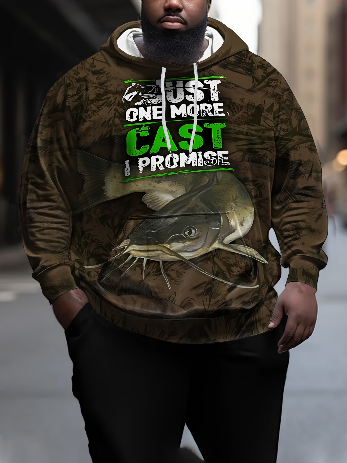 men's camouflage hoodie 3d catfish graphic one last Temu