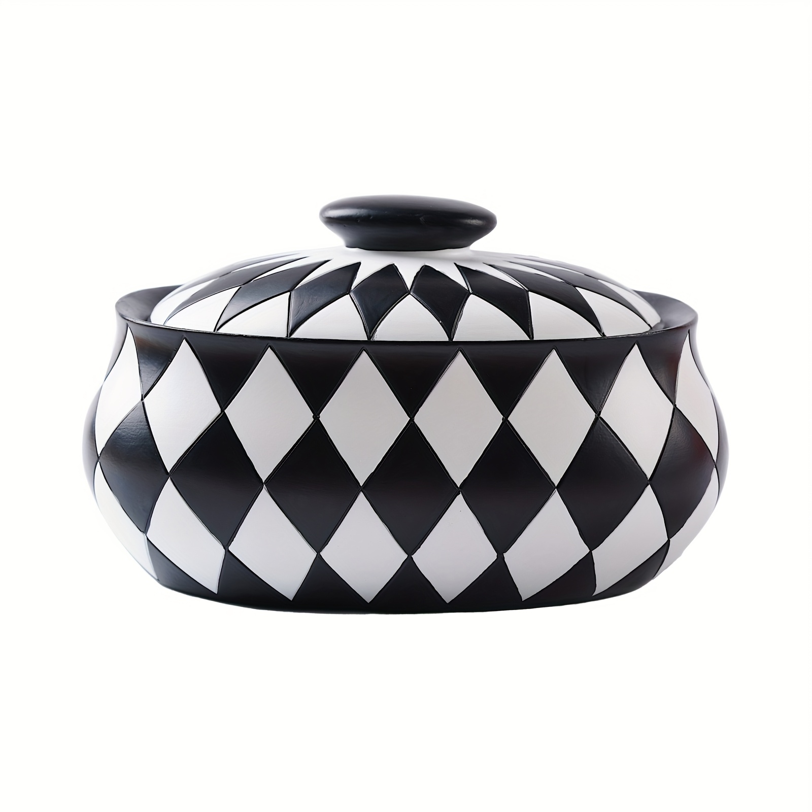 Image of Black And White Home Storage Ornaments Jewelry Storage Decoration Box Easy Modern With Lid Candy Storage Box Necklace, Earrings Bracelet Ring Exquisite Finishing Storage Box