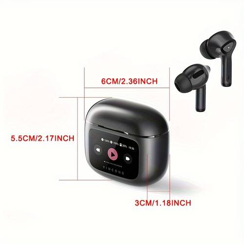 smart headphones in ear wireless headphones with led display multi function wireless control headphones outdoor cycling headphones smart operation creative gifts