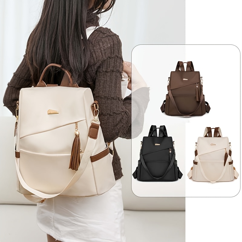 

Fashionable Women's Anti-theft Backpack - Stylish Soft, Spacious, Lightweight, Travel And Commuting, Featuring Adjustable Shoulder Straps And A Zip Closure.