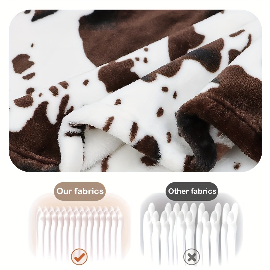 1pc cow print blanket plush flannel fleece throw blanket soft warm cow blanket lightweight blankets and throws for sofa couch bed home decorative cow gift throw for   details 1