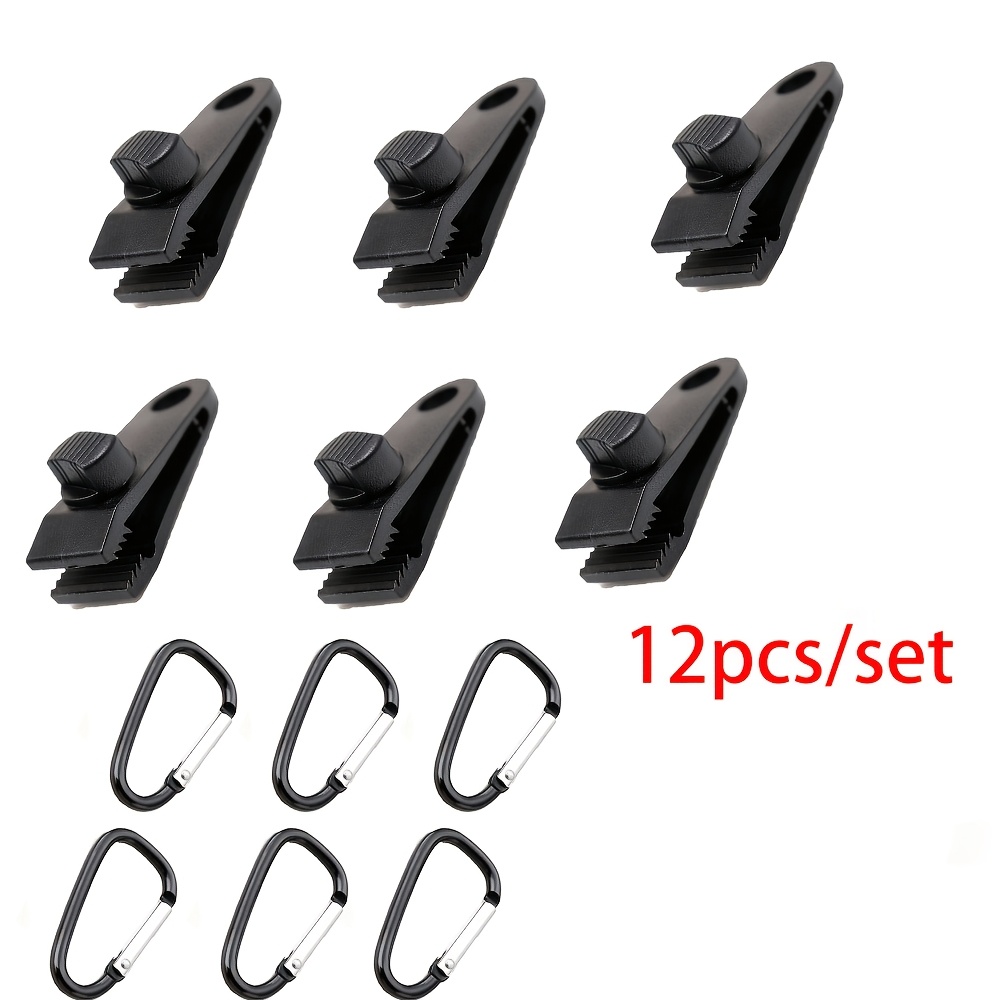 E-shop 12-teiliges Set aus robusten Zeltclips Verriegelungsset – Winddicht, langlebig, hochfeste Outdoor-Camping-Zubehörteile, geeignet für Markisen