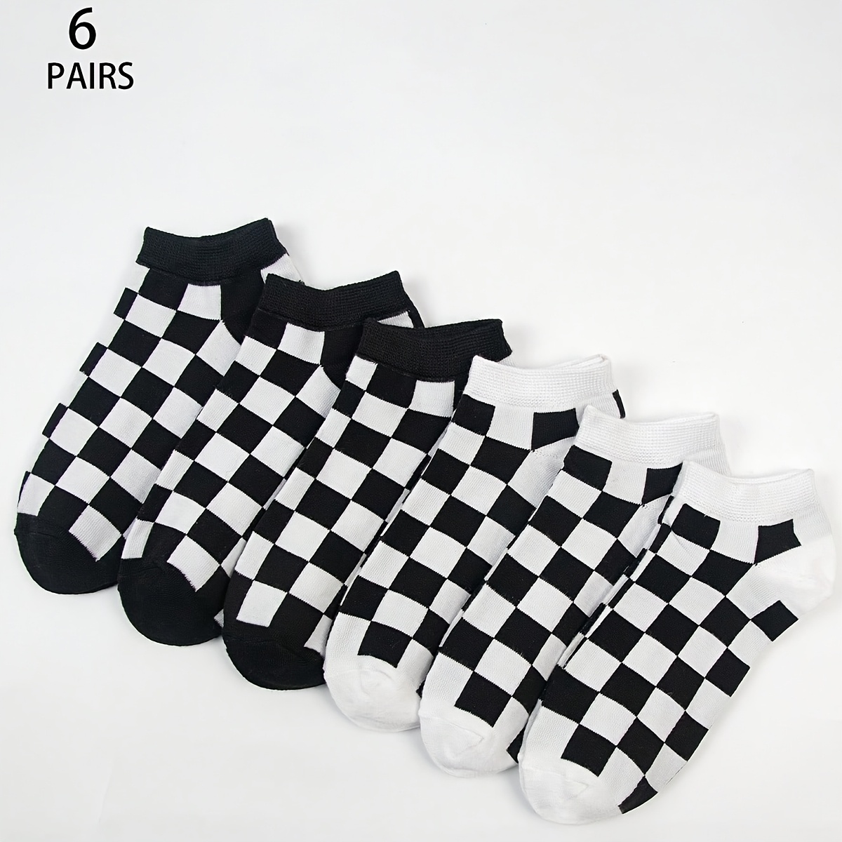 E-shop 2/5/6/10 Paar Teenager Karomuster Mode Knöchelsocken, geeignet für , Zuhause, Sport Pendeln, Unisex Socken für Teenager