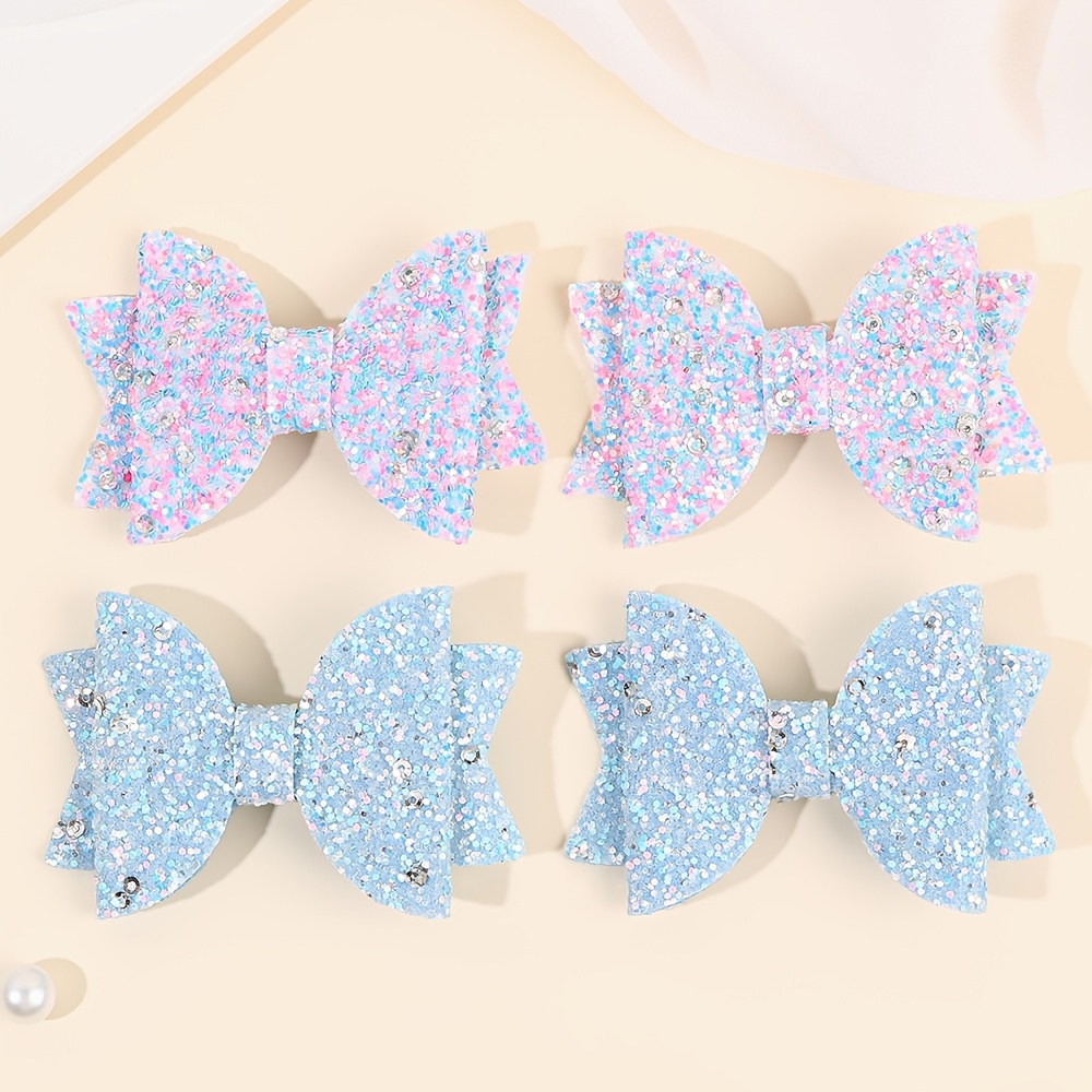 Sparkling Blue and Silver Rhinestone Bow Hair Clip - Unbranded Amazon.com : AHONEY Rhinestone Hair Accessories: Glitter  main image 3