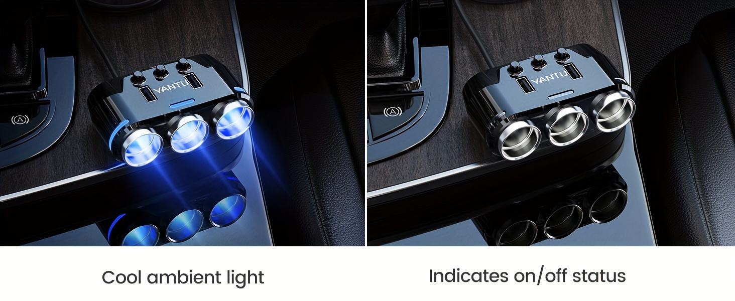 socket car charger with led voltage   usb   car plug lighter fasting charging adapter   all car devices details 4