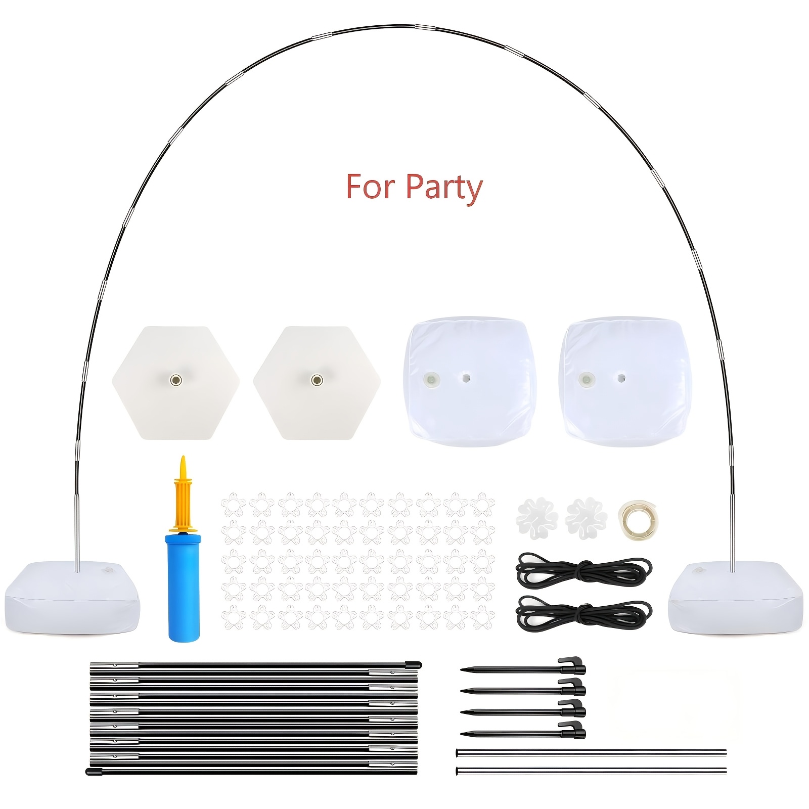 TEMU Balloon Arch Kit With Stand, Water Fill Base, 2.7m Tall Adjustable Balloon Arch Stand Frame, Free Bending Shape, For Christmas Halloween Wedding