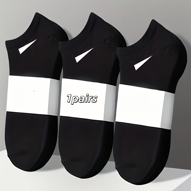 TEMU 1 Pair Of Unisex Casual Solid-color Socks, Breathable, Comfortable, Sweat-resistant, Low-cut Ankle Socks, Couple's Socks, , Comfortable