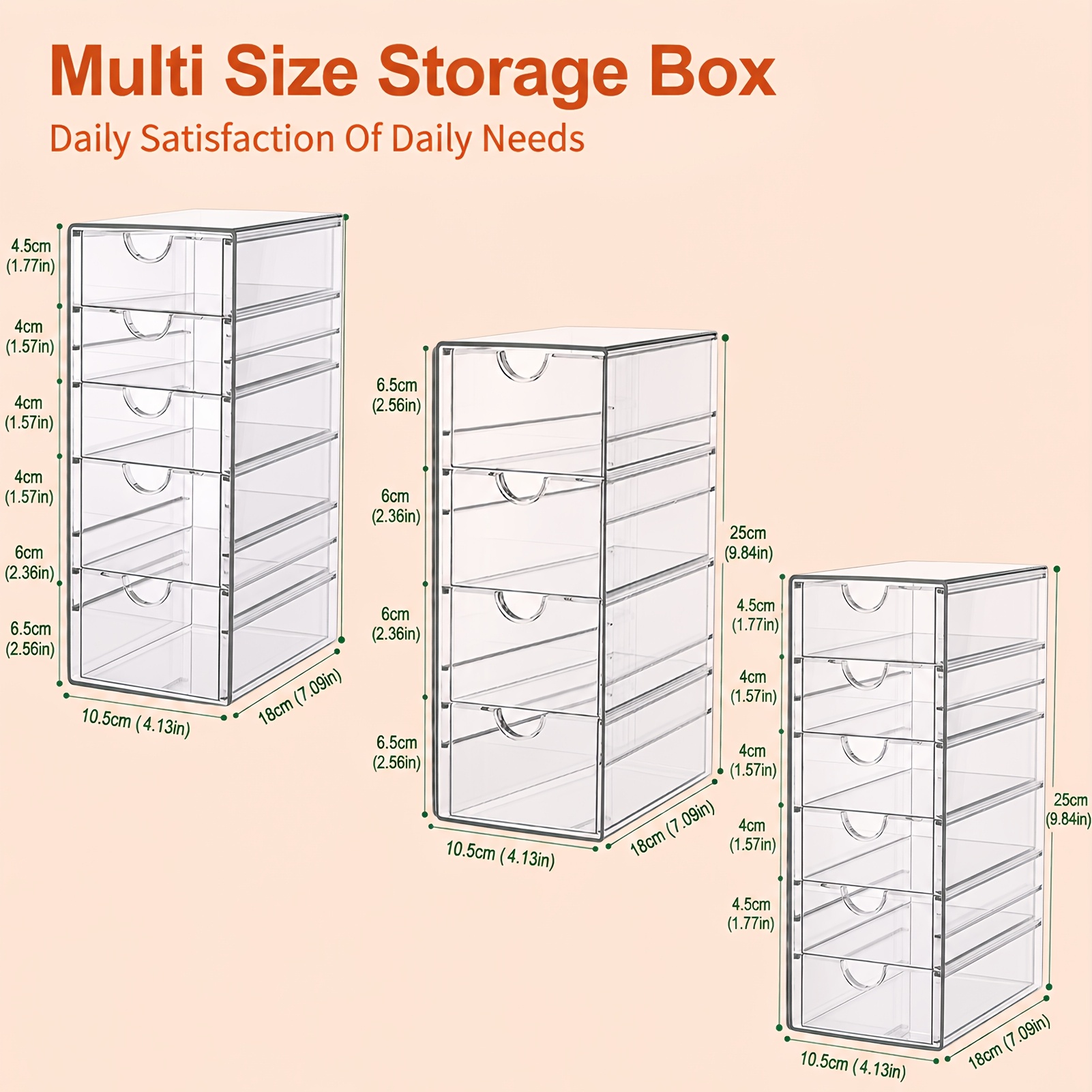 Image of Acrylic Desk Organizer With 15 Drawers, 3pcs Set Clear Acrylic Makeup Table Organizer, Makeup Storage Box, Desk Organizer, Perfect For Home, Office, Or School, From Local Warehouse