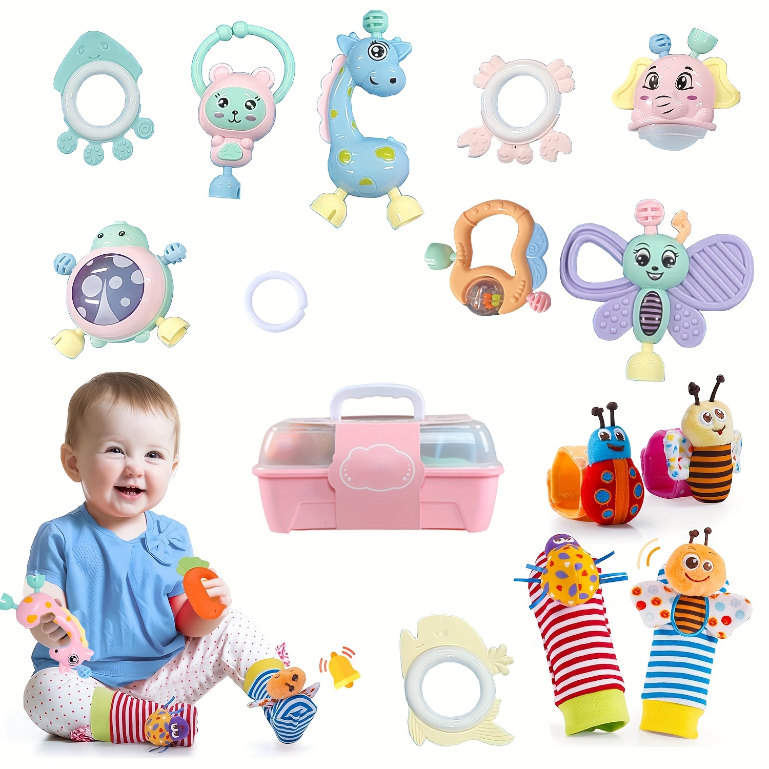 TEMU Baby Toys Socks And Baby Wrist Rattles, Baby Toys Baby Toys 0-6 Months, Toys, Baby Toys, Baby Rattles 0-6 Months, .