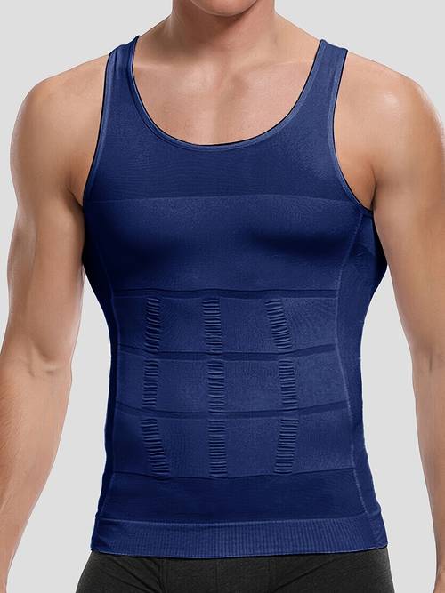 mens compression body shaper tank top vest