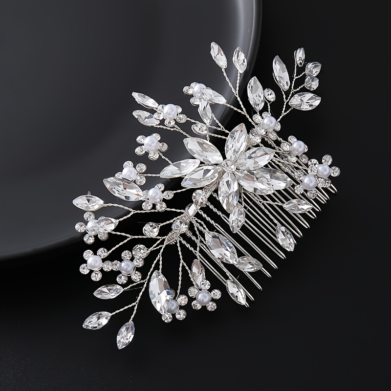 Handmade Bridal Headpiece with Upside-Down Comb