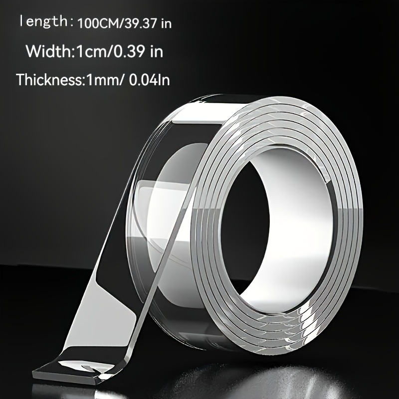 Image of Heavy-duty Double-sided Nano Tape - Ultra-strong Adhesive, Reusable, Bonding Tape - Ideal For Christmas Decorations And Crafts, Suitable For Surfaces, Essential Item