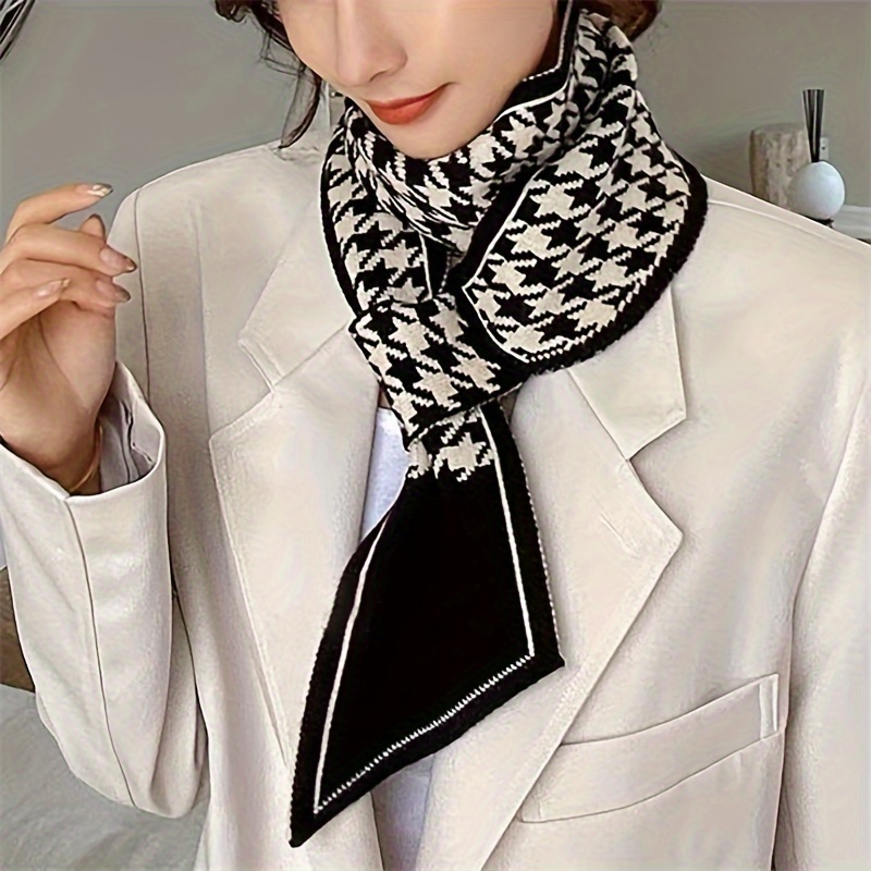 

1pc Scarf For Women - Knitted Polyester Fiber Scarf, Casual Wear, Hand Washable, -filled, Stylish Neck Wrap For Business And