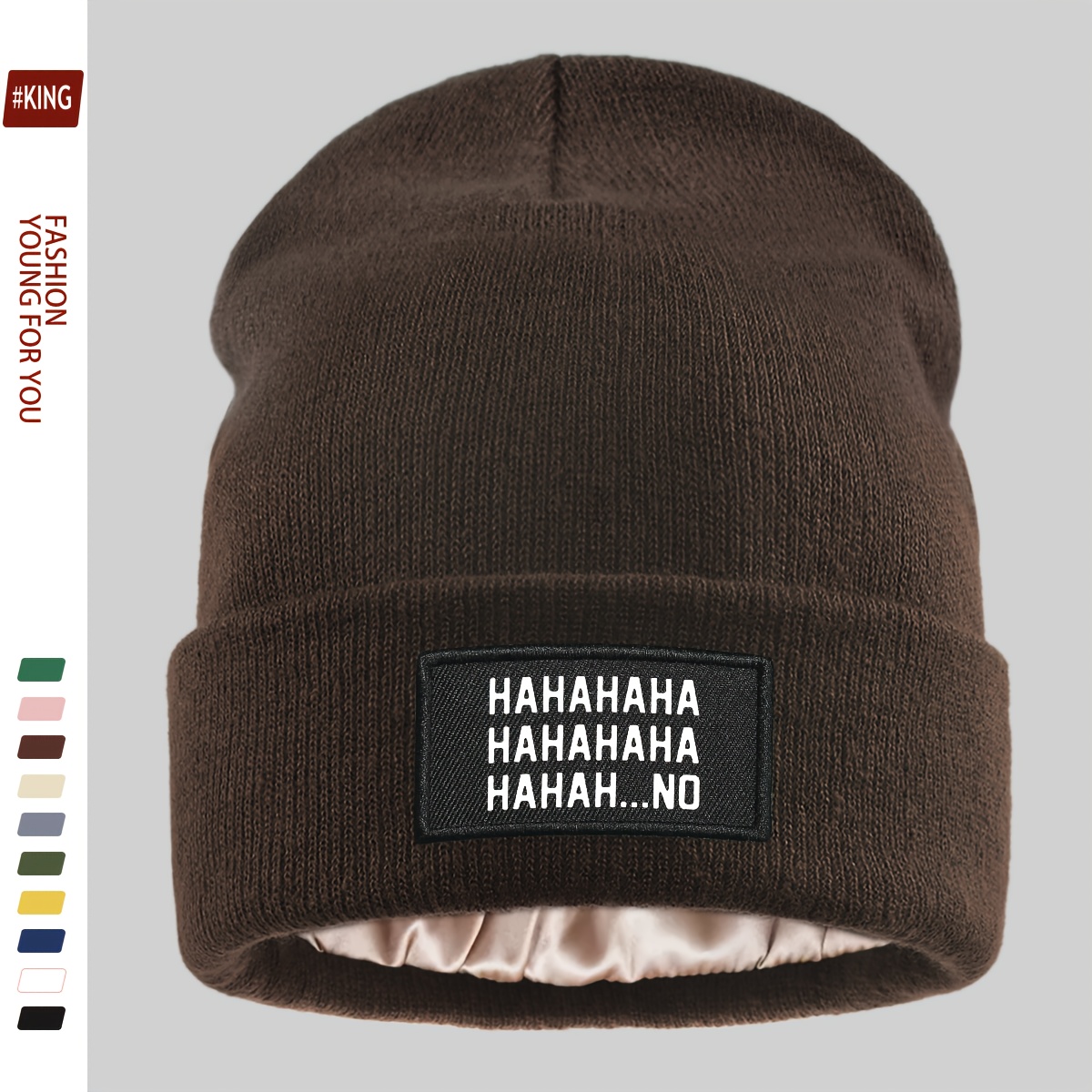 TEMU 1 pz Cappello Invernale con Logo HAHA... Regalo di Natale, in Peluche Antifreddo, Cuffia con Orecchie per , Cappello Caldo per Sport , Cappello